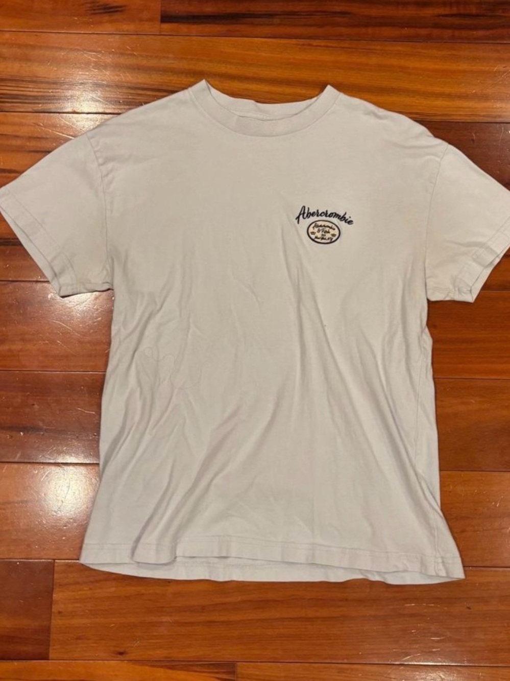 Abercrombie & Fitch Light blue Crew Tee with Small Chest Script
